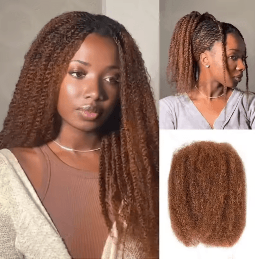 Black Pearl Top Peruvian Kinky Curly Mini Twist Bulk Human Hair, 50g Remy Bundles