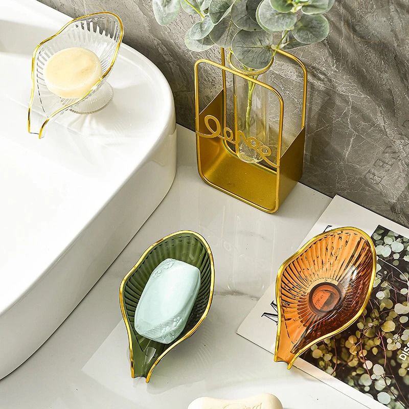 Creative Non-Slip Soap Holder with Suction Cup Drain, Stylish Shower Soap Container