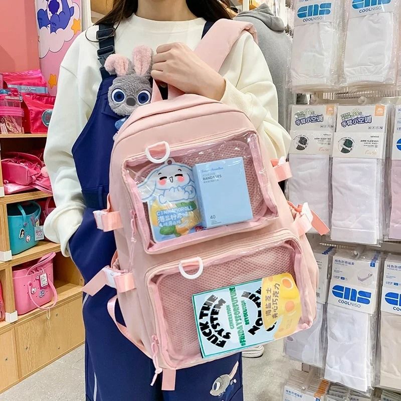 Kawaii Transparent Ita Backpack Large Capacity Anime School Bag