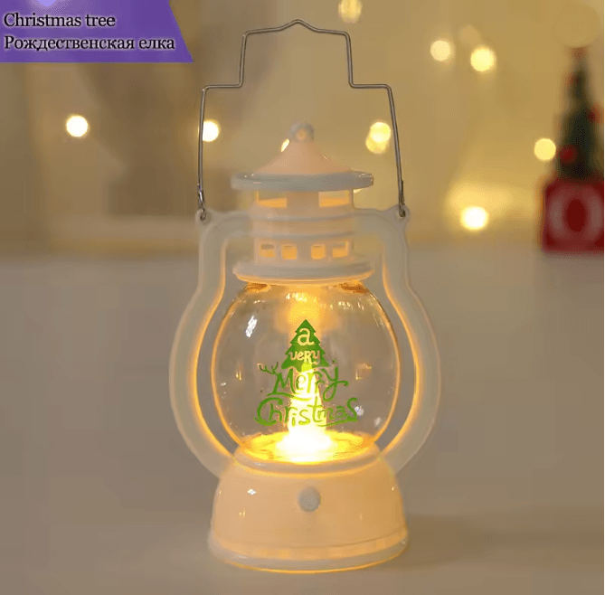 FestiveGlow Battery LED Santa Snowman Lantern