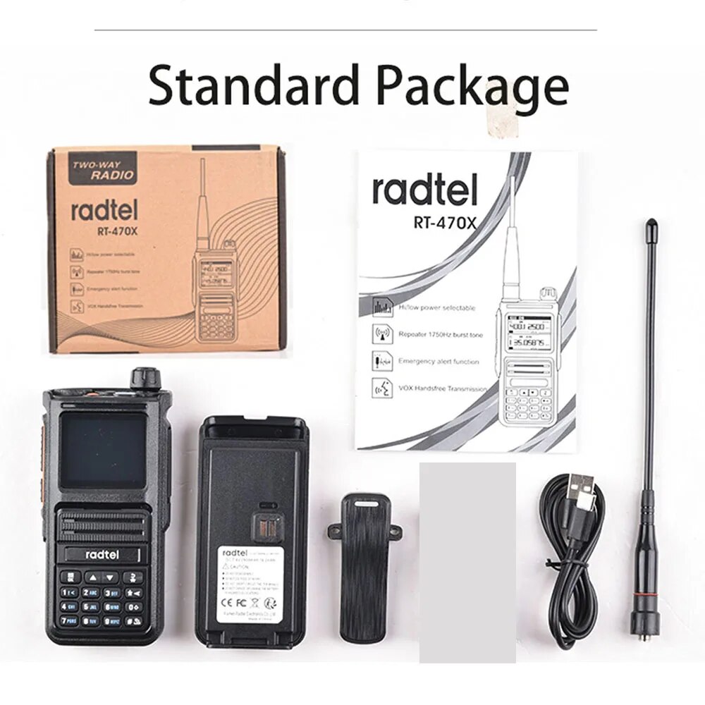Radtel RT Multi Band Full Band Ham Radio with Channels Air Band Two Way Radio & USB C Handheld Transceiver