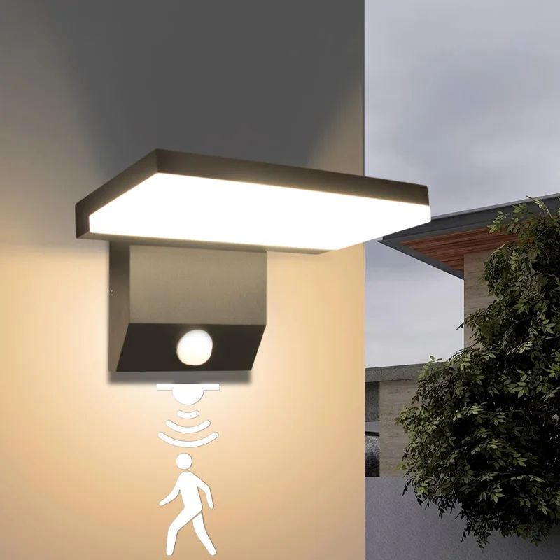 LumiSense IP65 Modern Outdoor LED Wall Lamp with Sensor