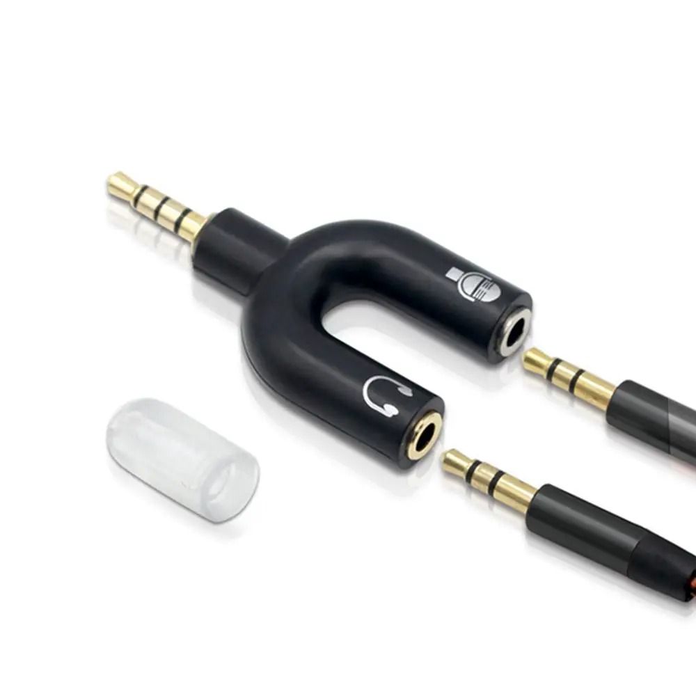 U-Shaped 3.5mm Stereo Audio and Microphone Splitter