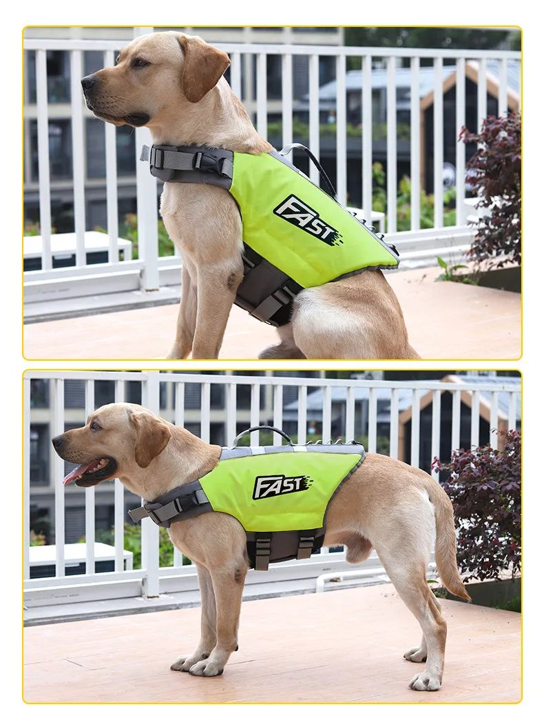 Adjustable Pet Swimming Life Jacket, Super Buoyancy Reflective Dog Safety Vest for Water Adventures