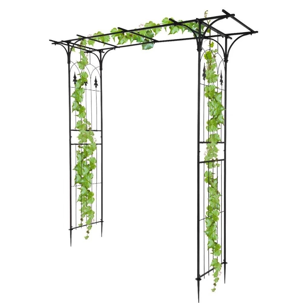 Outdoor Metal Garden Arch Gothic Trellis for Climbing Plants & Vines – Sturdy & Elegant Garden Decoration