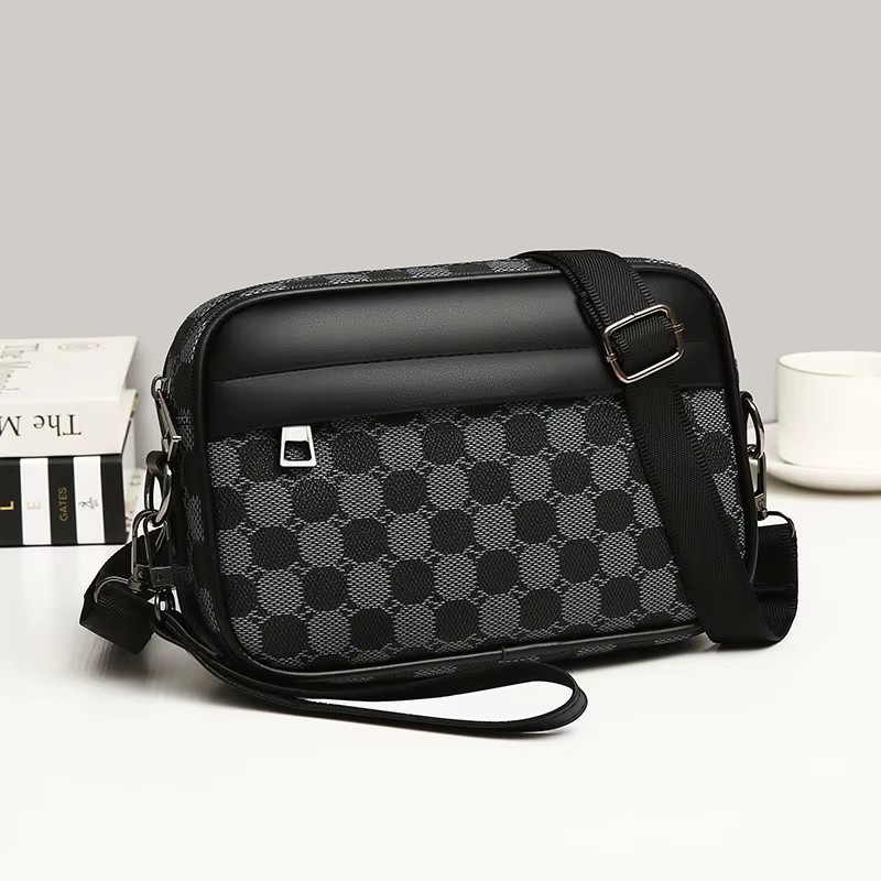 UrbanVault Mens Crossbody Bag PU Leather Waist Bag for Phone Travel and Daily Carry