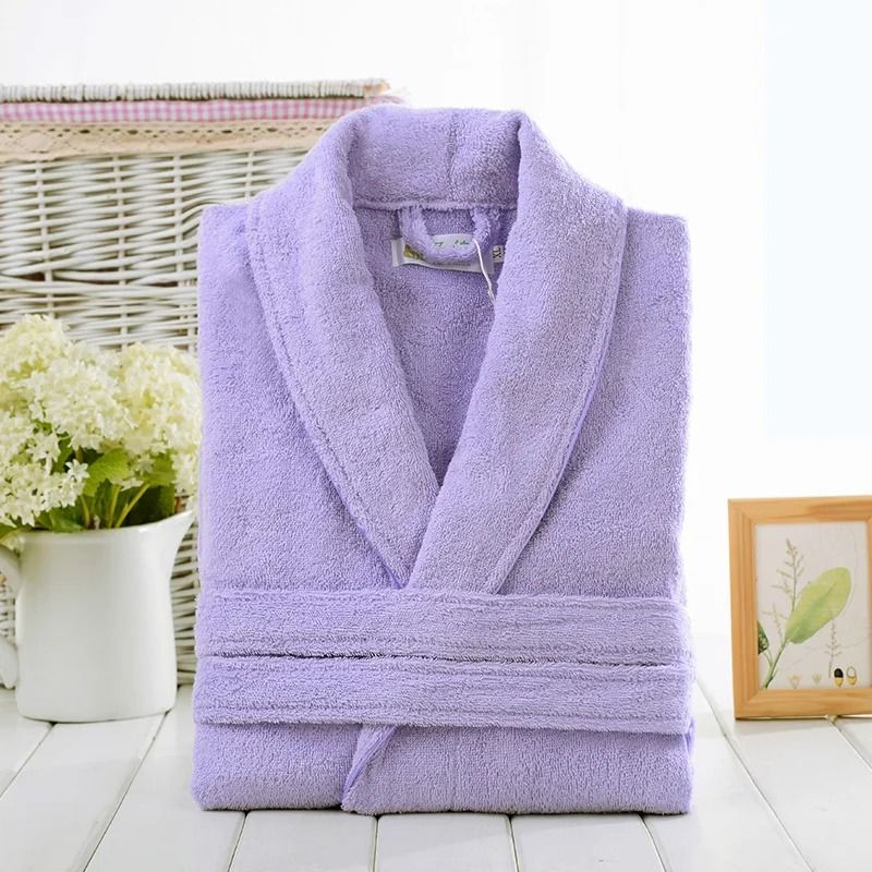 Luxury Cotton Bathrobe Soft Terry Cloth Unisex Spa Robe for Men and Women