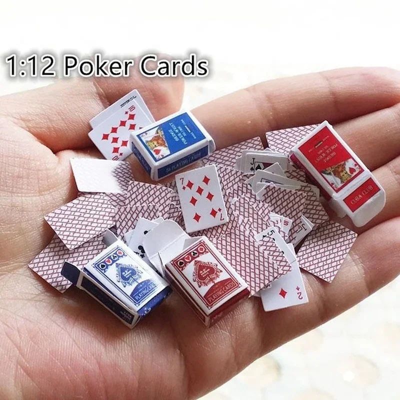 Miniature Poker Cards Set – Cute Mini Playing Cards for Dollhouse Decor & Accessories