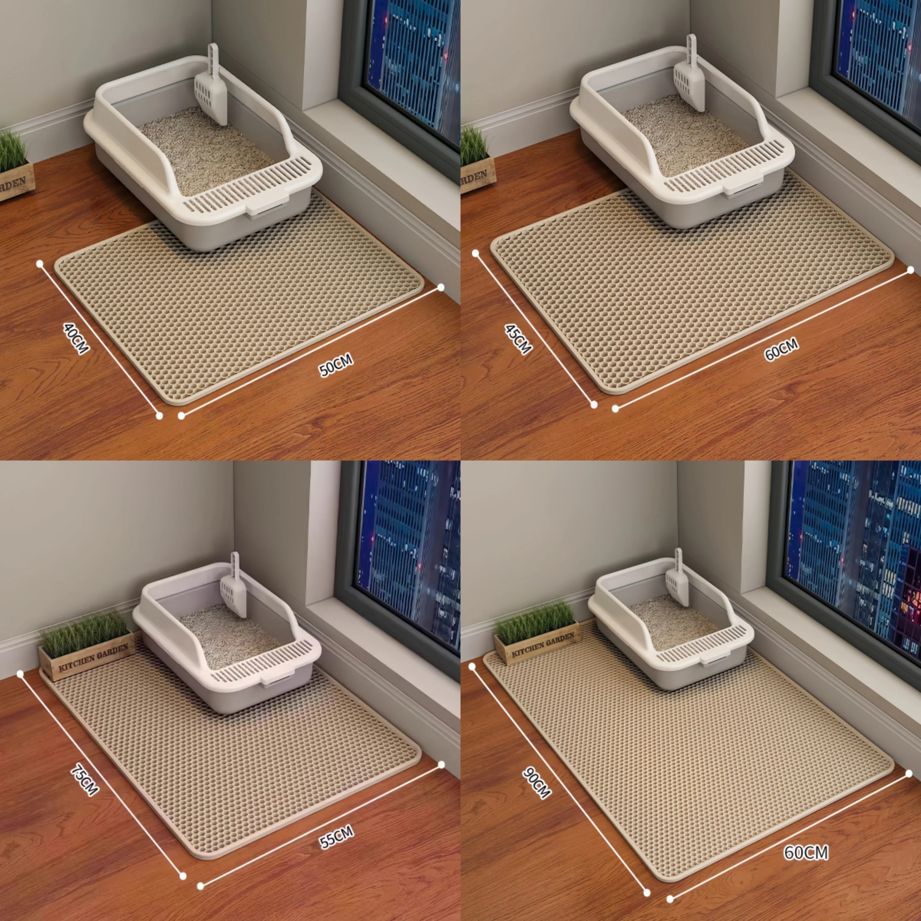 Premium Double-Layer Cat Litter Mat – Waterproof, Non-Slip & Easy Clean