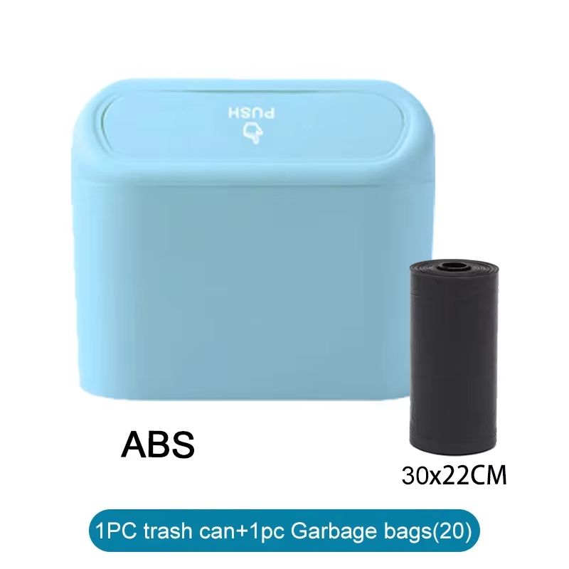 Leak-Proof Car Trash Can with Lid Mini Garbage Bin and 300 Bags