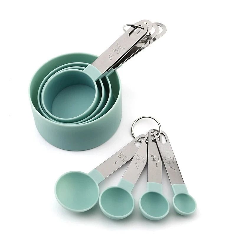 8PCS Stainless Steel Handle Measuring Cup and Spoon Set