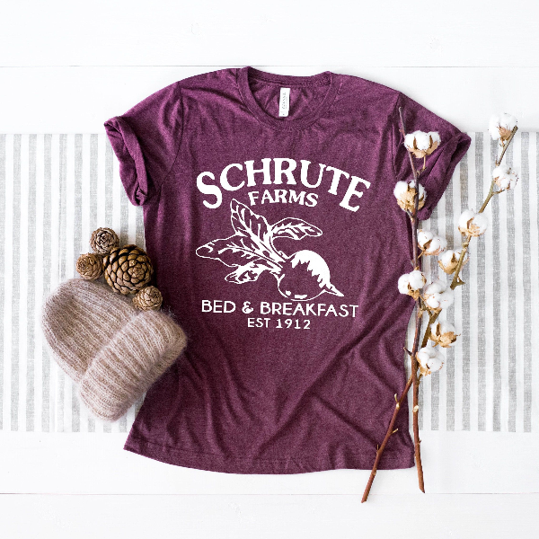 Schrute Farms Bed & Breakfast Est 1812 The Office Inspired Fan Tee Dwight Schrute Shirt