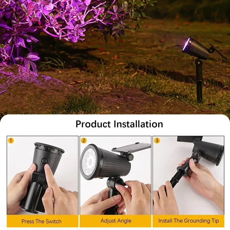 SunBeam 9-LED Solar Outdoor Spot Lights – Waterproof Garden & Landscape Pathway Lamps