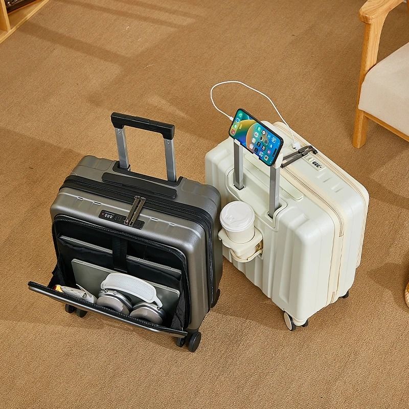 Lightweight 18 Inch Travel Suitcase with Large Capacity and Swivel Wheels
