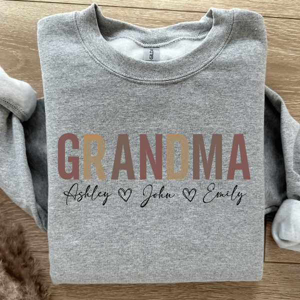 Personalized Grandma Sweatshirt Custom Names Cozy Gift for Mothers Day