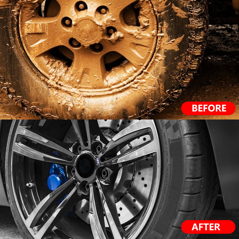 Car Wheel Rim Tire Cleaning Brush Soft Bristle Non-Scratch Car Care Detailing Tool