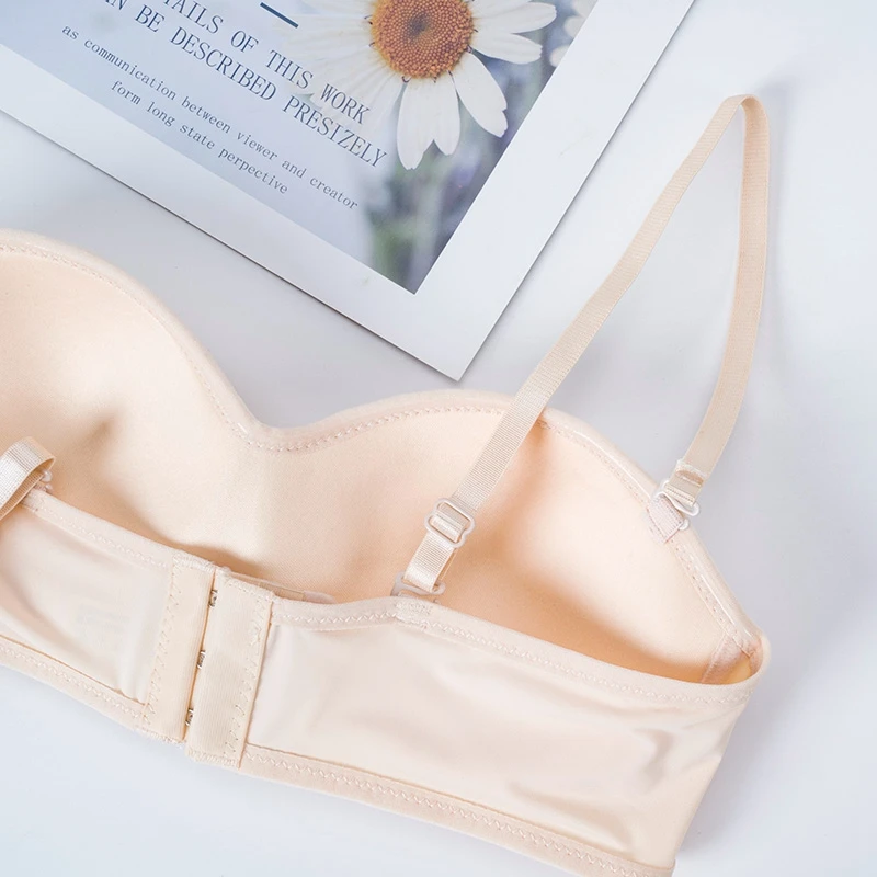Women Invisible Bra Strapless Bralette, 1/2 Cup Women's Underwear, Seamless Party Wedding Sexy Lingerie