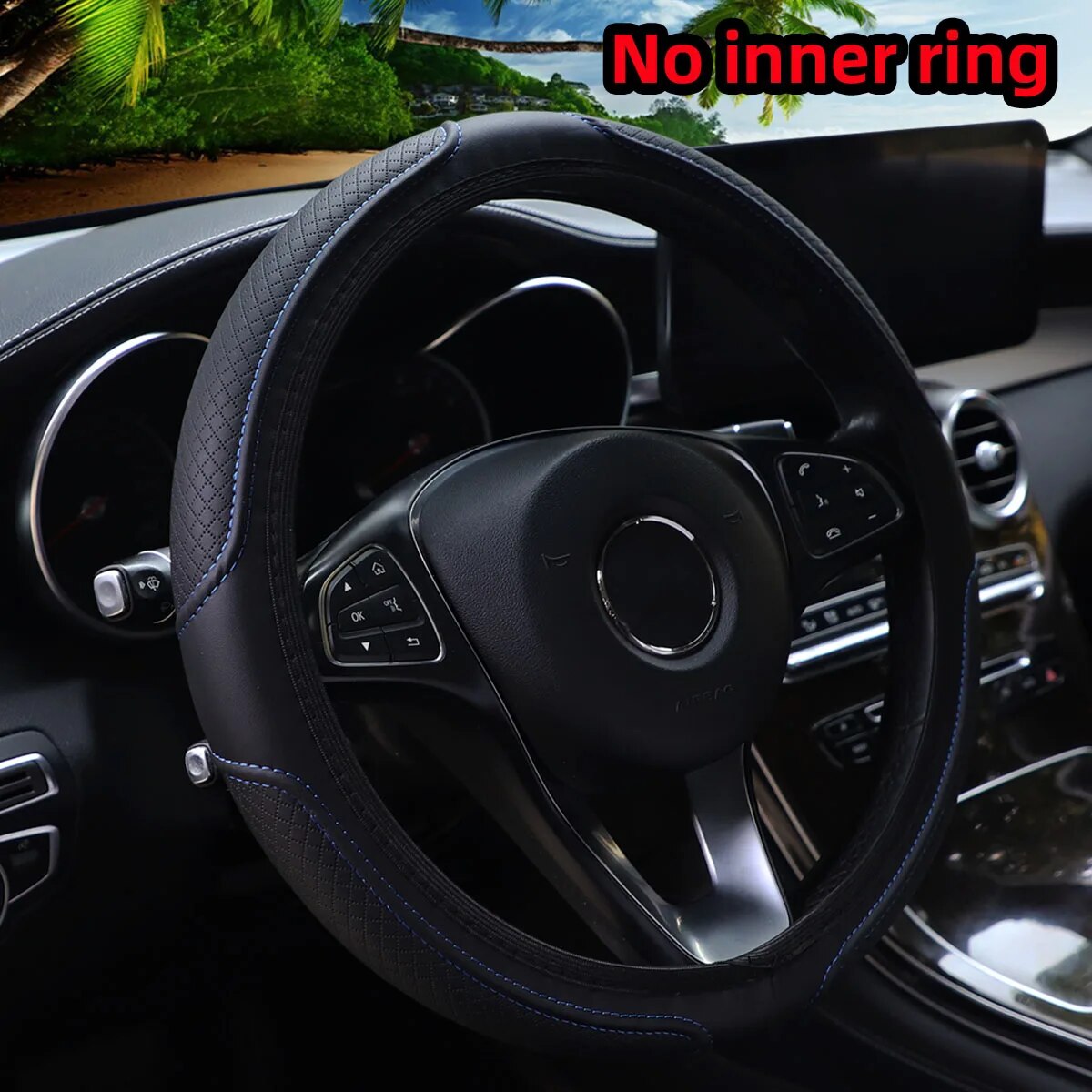 Artificial Leather Three Dimensional Embossed Steering Wheel Cover