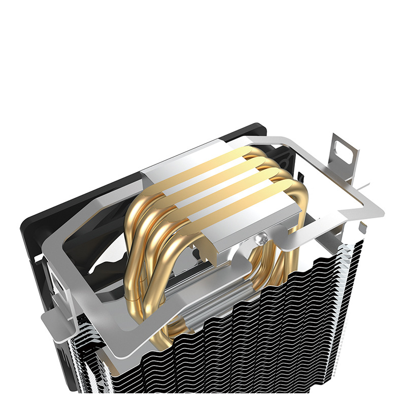 CPU Cooler with 4 Heat Pipes, 3PIN PWM Silent RGB Fan, Compatible with Intel & AMD