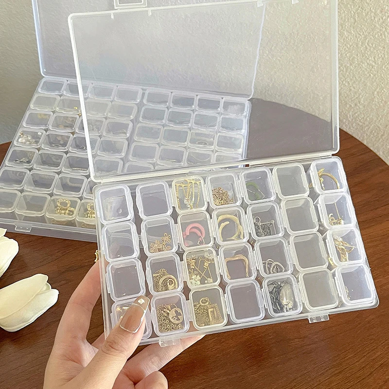 Multi-Compartment Transparent Jewelry Box Dust-Proof Storage for Earring Necklace Hand Ring Jewelry Organizer