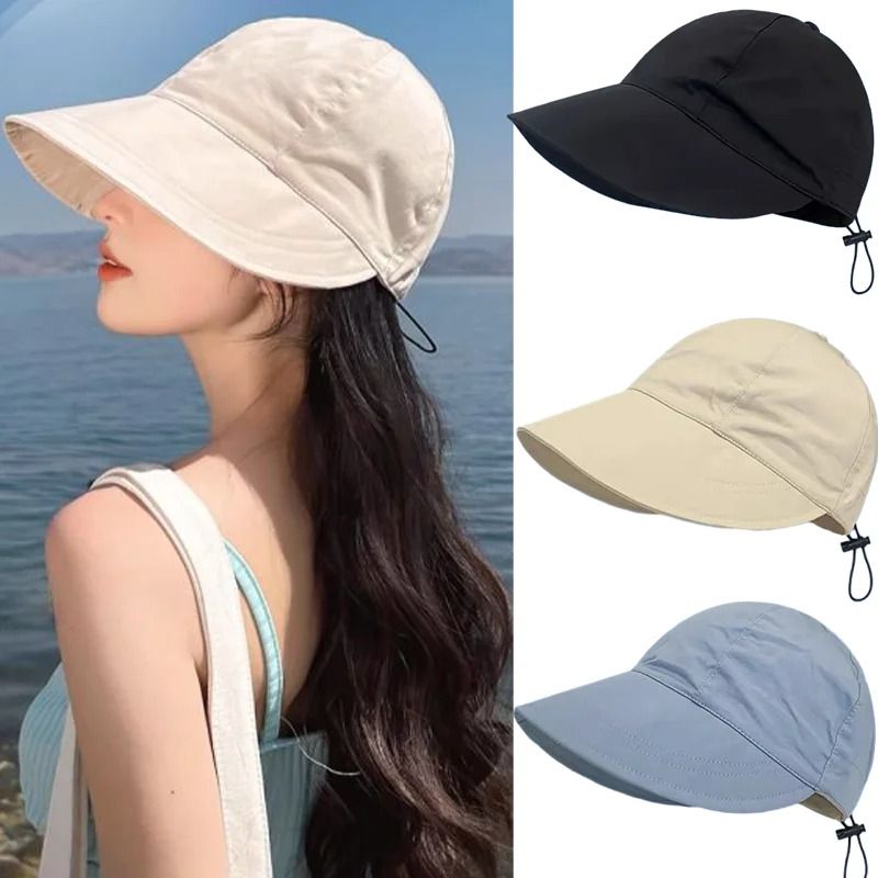 Womens Foldable Wide Brim Sun Hat Adjustable Summer Beach Bucket Cap