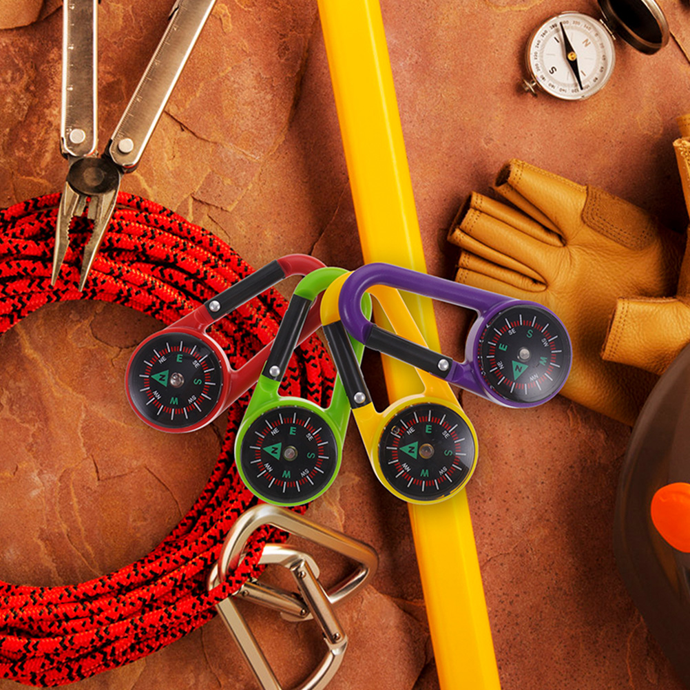 Quick Clip Compass Keychain Carabiner  Essential Adventure Tool for Camping, Hiking & Navigation