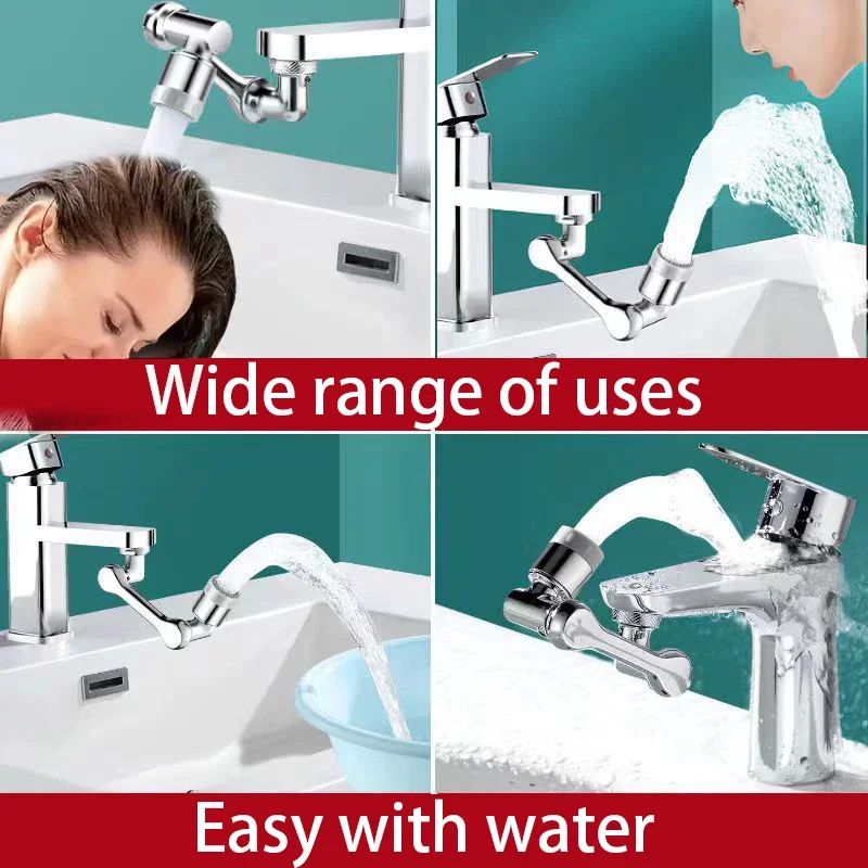 FlexFlow 1080° Rotatable Faucet Sprayer Head – Universal Tap Extender with Dual Spray Modes