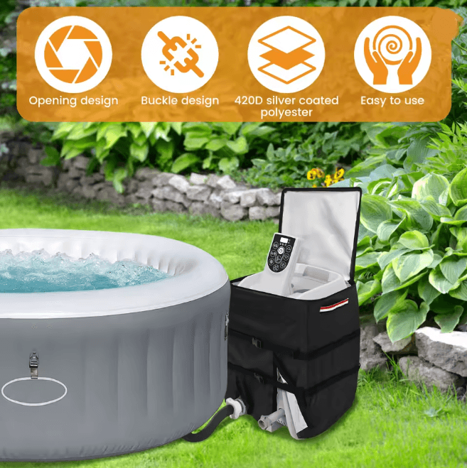 AquaShield Inflatable Spa Pump Cover Waterproof Hot Tub Heater Protector