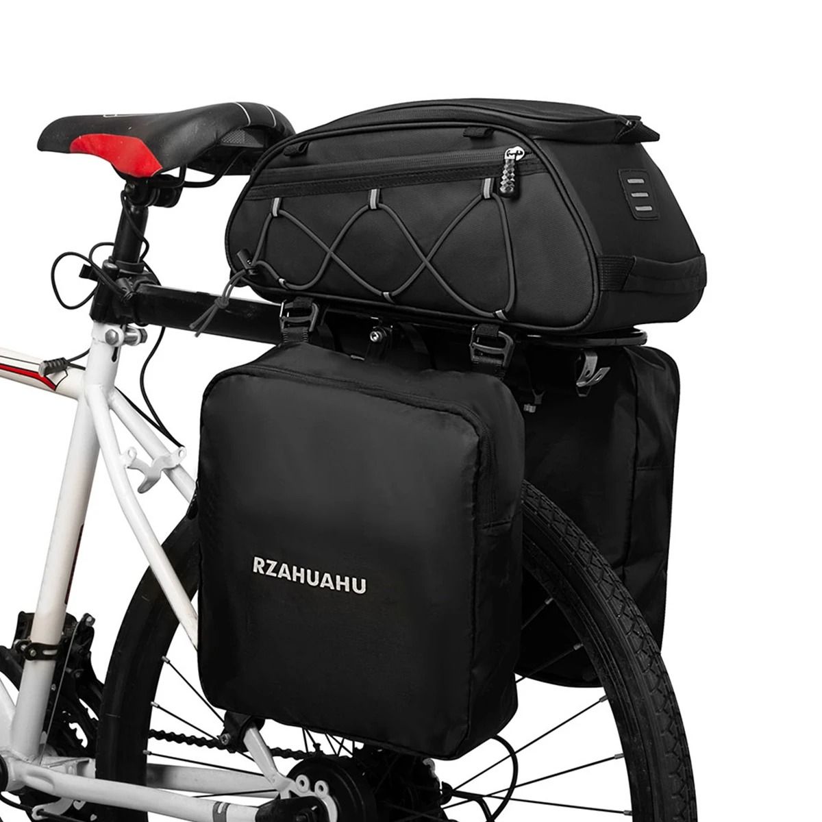 3 in 1 Waterproof Bike Rack Trunk Bag Rear Seat Cooler Bag With Side Hanging Bags