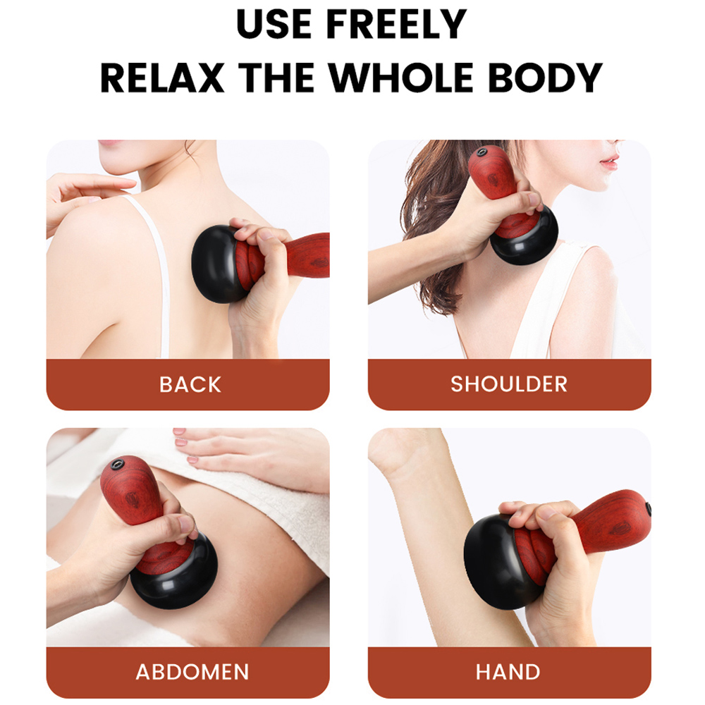 Electric GuaSha Massager Natural Stone, Back Neck Needle Skin Scraping, Face Massage Relax Spa Tool
