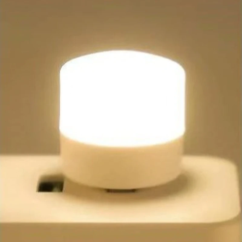 LED Mini USB Night Light Warm White Eye Protection Book Reading Lamp USB Plug Computer Mobile Power Charger