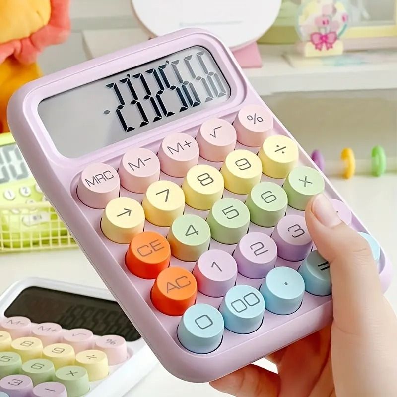 Retro Mechanical Style Desktop Calculator With Large Buttons