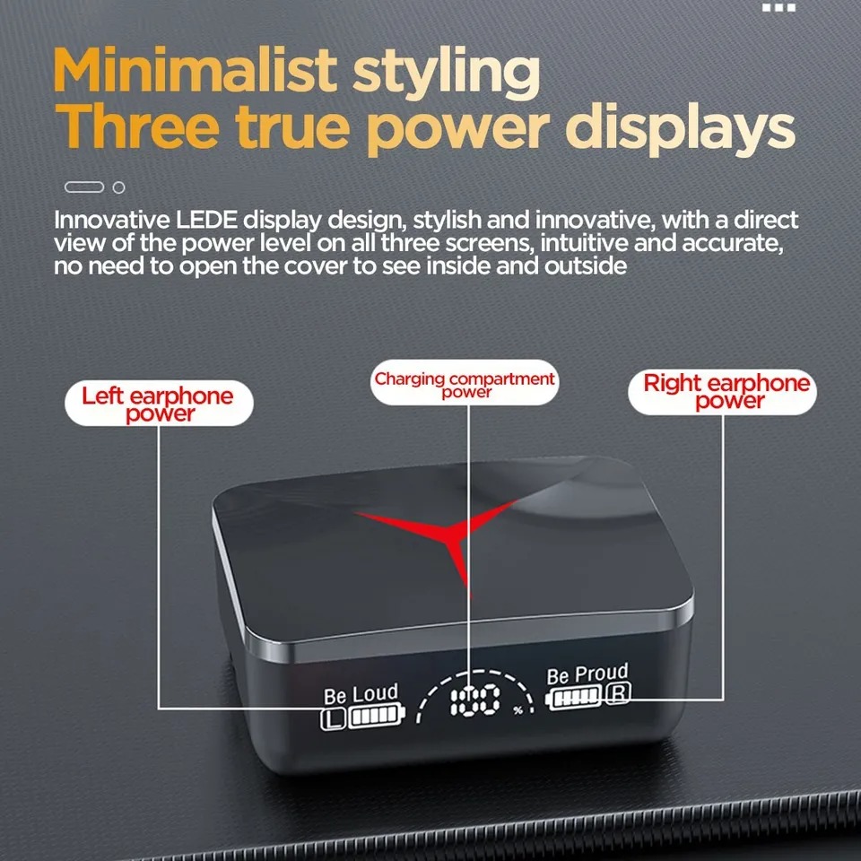TWS Wireless Earbuds Bluetooth 5.3, Stereo Headset, Waterproof Headphones with Long Battery Life, Noise Cancelling