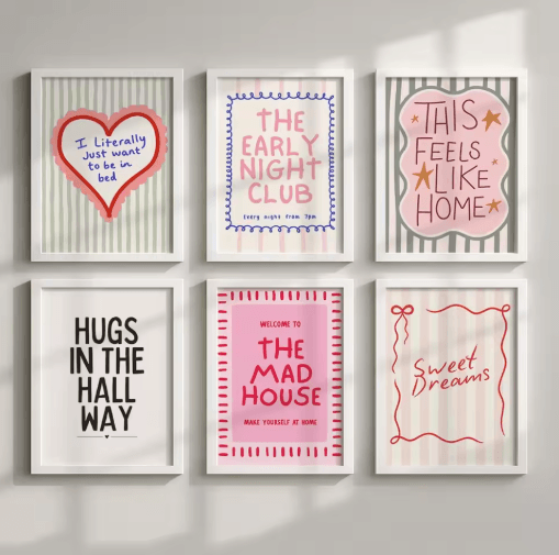 Colorful Typography Quote Canvas Prints Modern Frameless Wall Art Decor