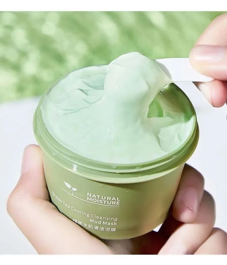 Green Tea Ice Mud Mask Cleansing Moisturizing Oil Control Blackhead Removal Facial Mask 120g