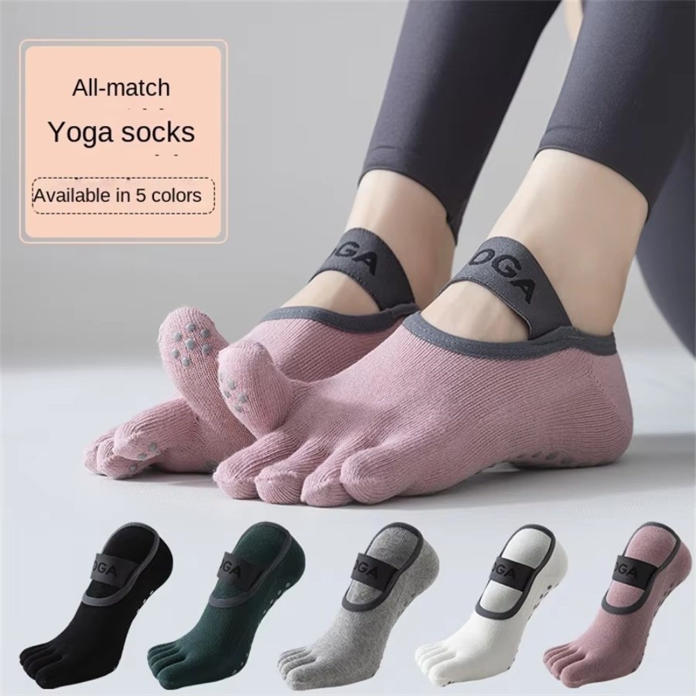 Lightweight Pilates Fitness Socks, Breathable Non-Slip Yoga Socks, Anti Slip Five Finger Socks