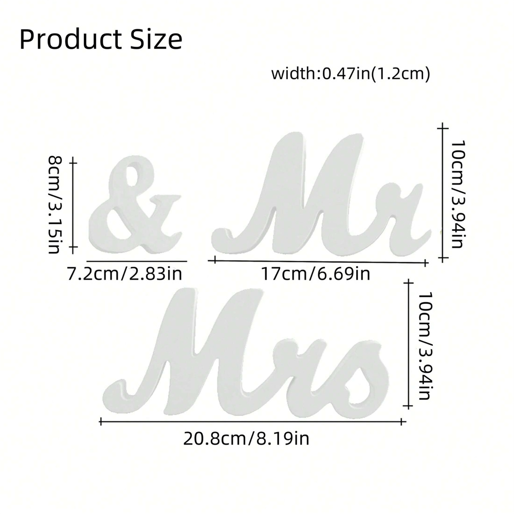 Wooden Mr and Mrs Sign Wedding Ceremony Check-In Desk Dining Table Home Hotel Decoration