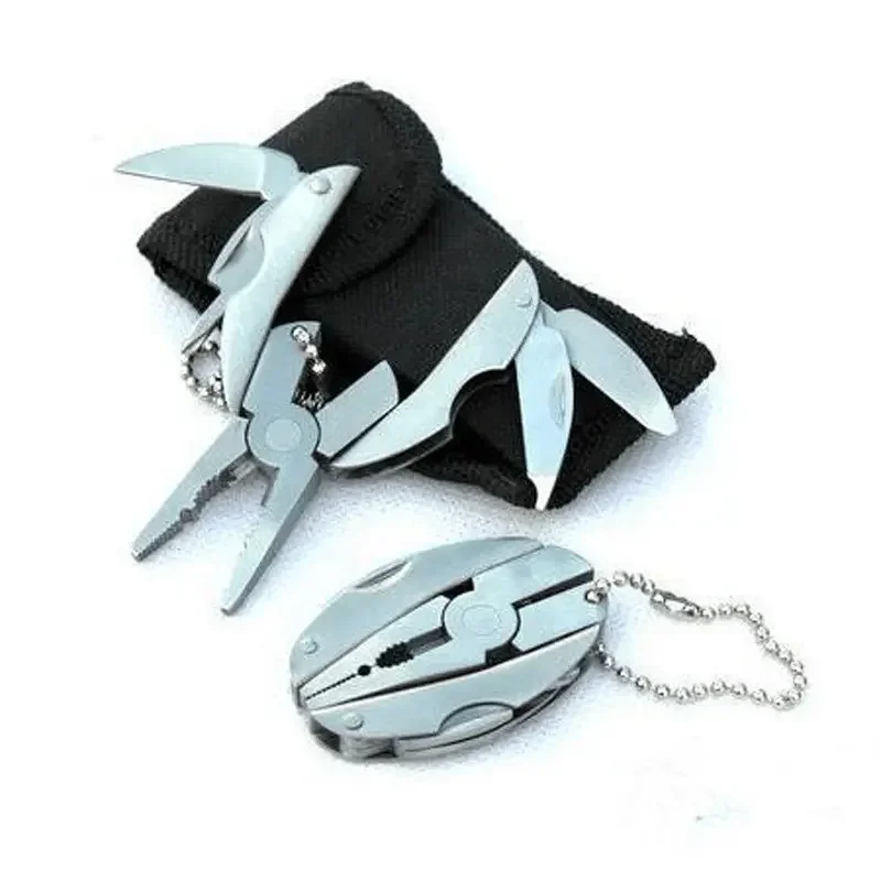 Stainless Steel Multi-Purpose Folding Pliers, Keychain Screwdriver, Portable Outdoor Tool