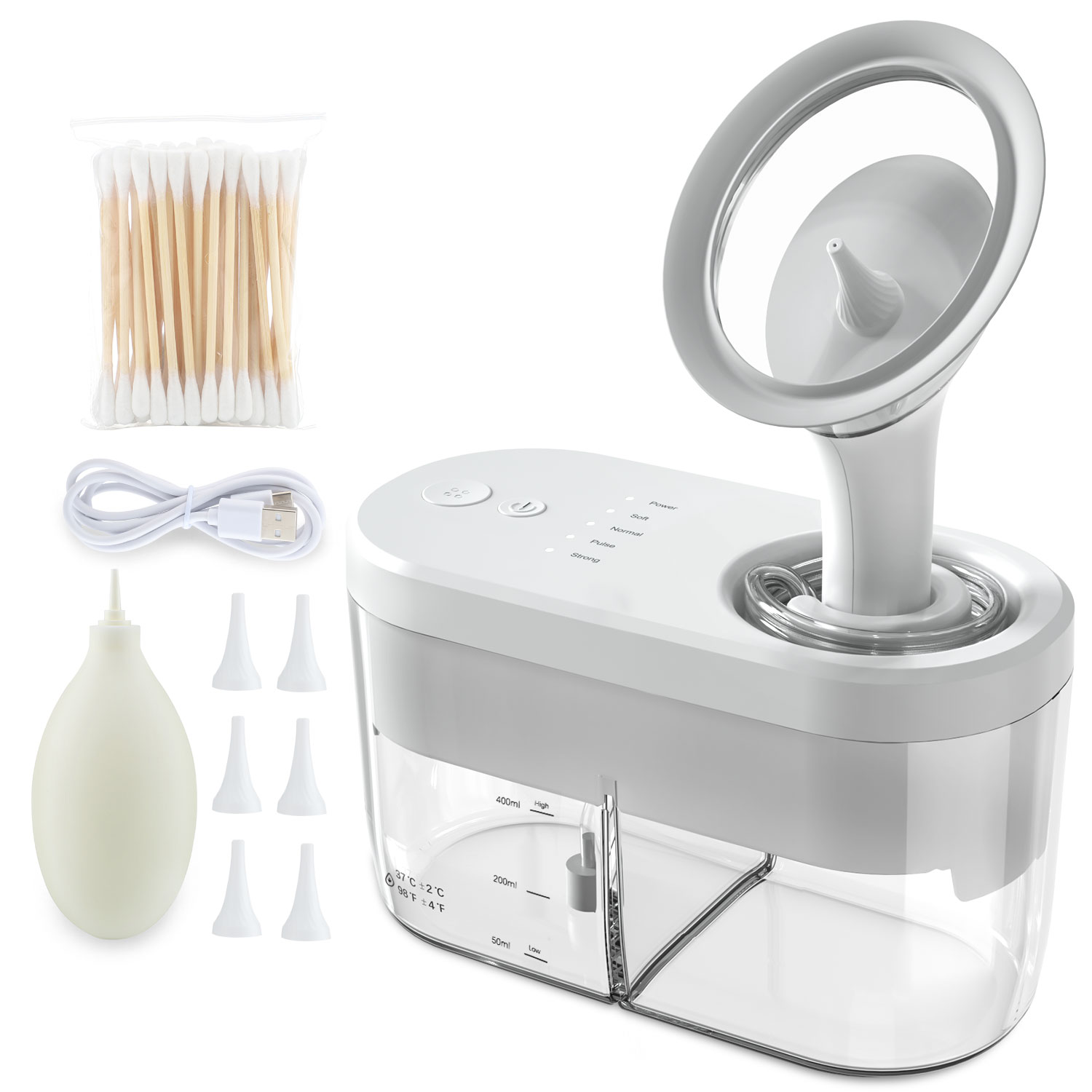 Ear Washer, Electric Ear Cleaner Kit, Safe Earwax Removal for All Ages