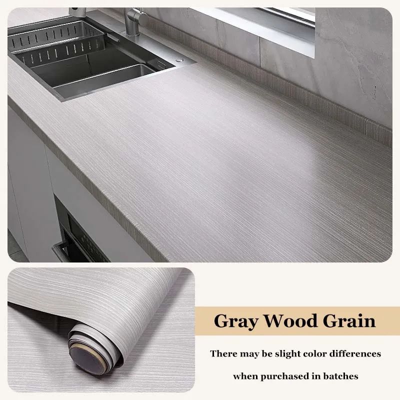 Wood Grain Peel & Stick Cabinet Film - Waterproof, Flame-Retardant Kitchen Renovation Wrap