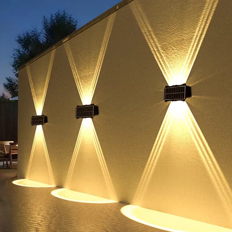 Solar Wall Lamp Outdoor, Solar LED Light Waterproof, Up And Down Luminous Lighting, Balcony Yard Garden Decoration Light