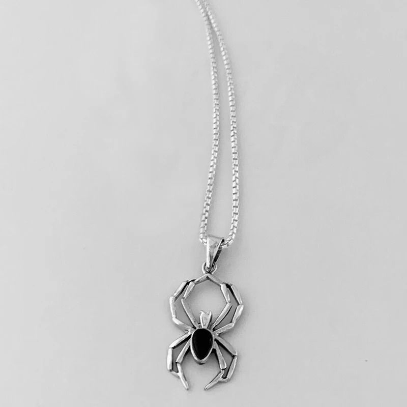 Spider Pendant Necklace With Stainless Steel Chain
