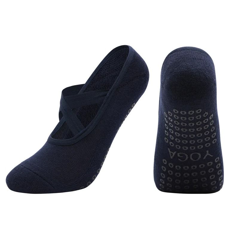 Women Breathable Towel Bottom Yoga Socks Silicone Non Slip Bandage Pilates Ladies Ballet Dance Socks