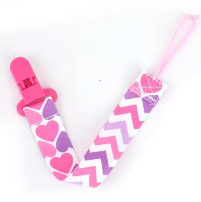 ColorSafe Baby Pacifier Clips 4 Piece Cotton Canvas Set