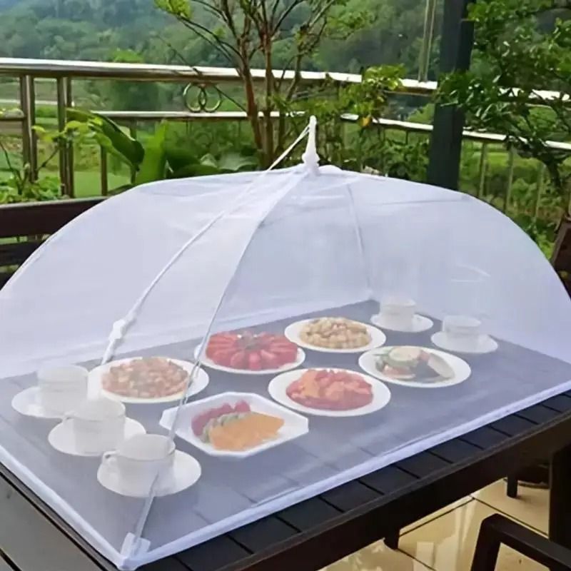 Foldable White Mesh Food Tent for Outdoor Picnics & Parties