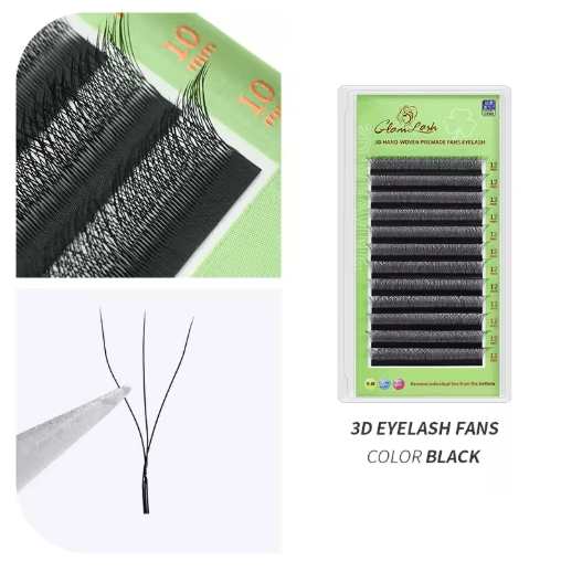 GLAMLASH L / LU / M W-Shape 3D Premade Volume Lash Extensions – Soft Faux Mink YY Style
