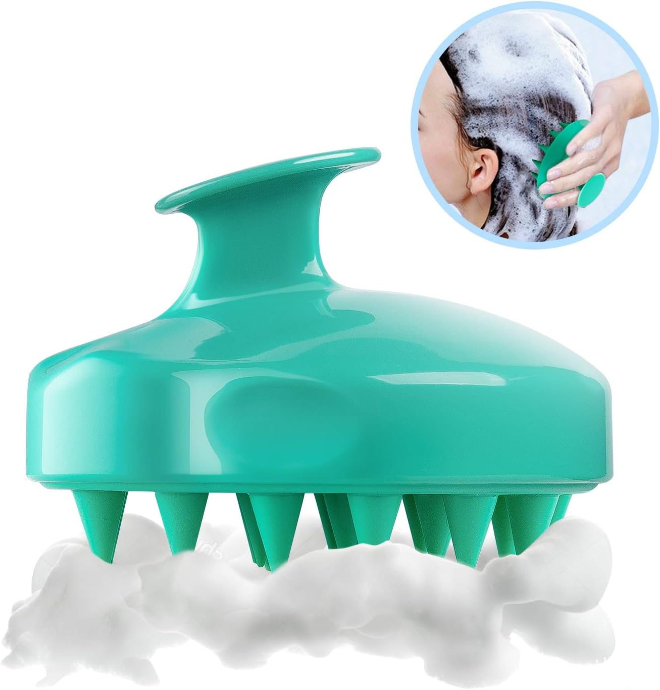 Silicone Scalp Massager Shampoo Brush Deep Clean Hair & Relaxing Head Massage Tool