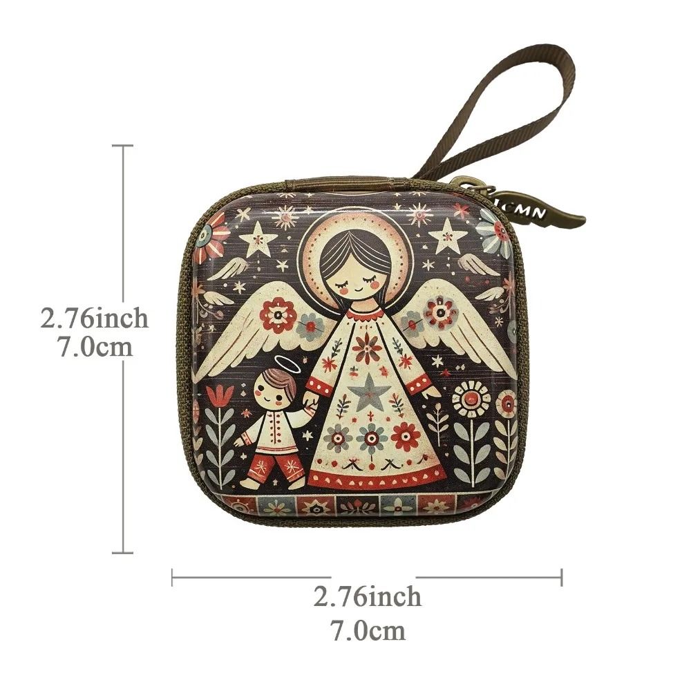 Virgin Mary Prayer Rosary Bag – 2.8 in Zippered Christian Jewelry Box – High-Yield Devotional Interaction Hub