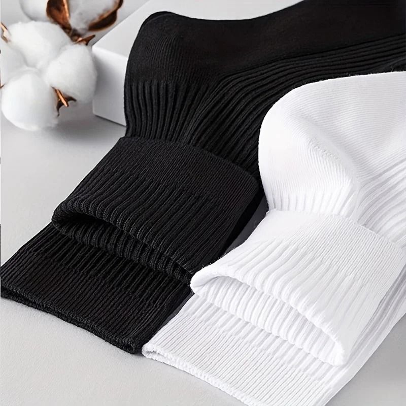 Mens Black Dress Socks Mid Calf Breathable Business Socks Pack of 6