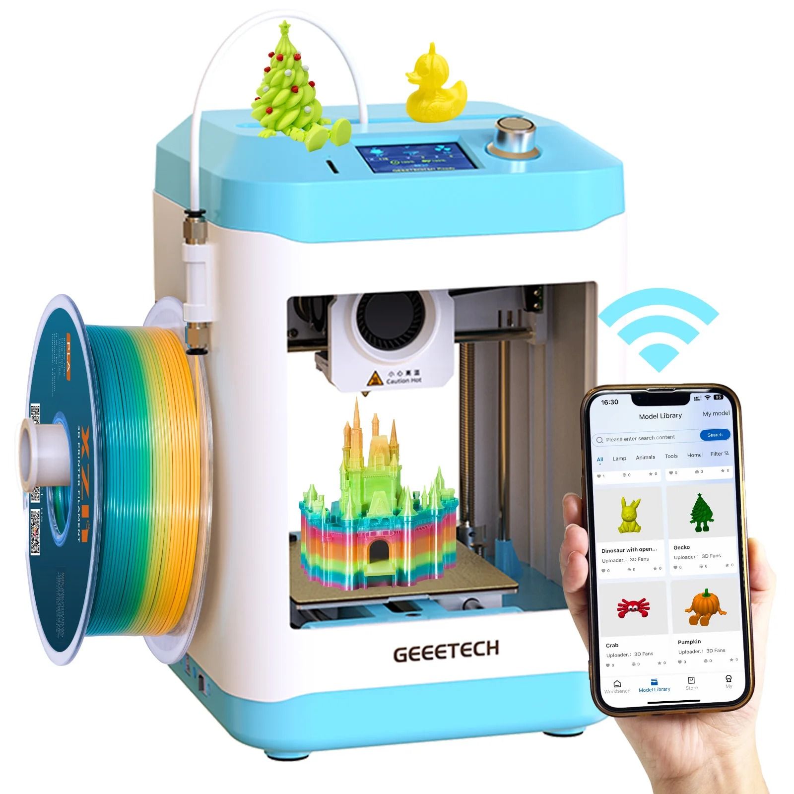 Geeetech M1 Mini 3D Printer for Kids and Beginners with Auto Leveling